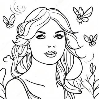 Enchanting Taylor Swift In Evermore Coloring Page 35274-29354