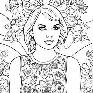 Enchanting Taylor Swift In Evermore Coloring Page 35274-29355