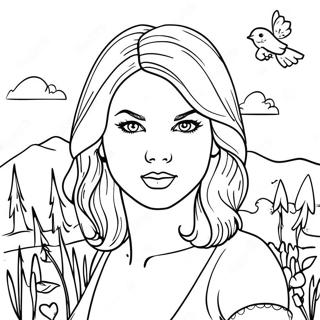 Enchanting Taylor Swift In Evermore Coloring Page 35274-29356