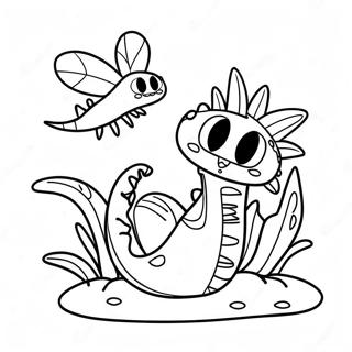 Cute Venus Fly Trap With Cartoon Face Coloring Page 35294-29370