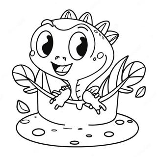 Cute Venus Fly Trap With Cartoon Face Coloring Page 35294-29372