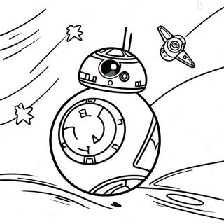 Bb8 In A Galactic Adventure Coloring Page 35304-29377