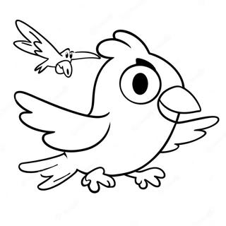 Red Angry Bird Flying Coloring Page 35324-29395