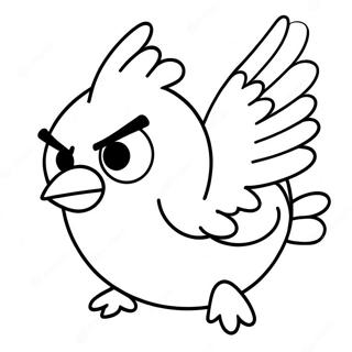 Red Angry Bird Flying Coloring Page 35324-29396