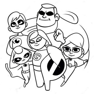 Family Incredibles 2 Coloring Pages