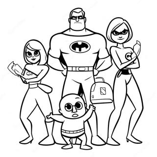 Incredibles 2 Family Coloring Page 35333-29398