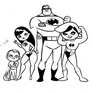 Incredibles 2 Family Coloring Page 35333-29399