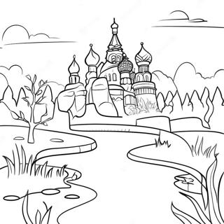 Beautiful Russian Landscape Coloring Page 35344-29409