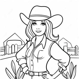 Country Girl With Cowboy Hat Coloring Page 35383-29439