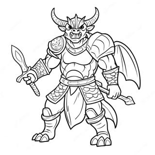 Dragonborn In Battle Coloring Page 35404-29457