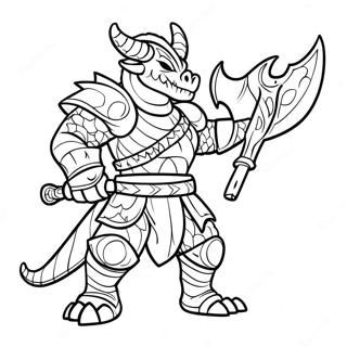 Dragonborn In Battle Coloring Page 35404-29458