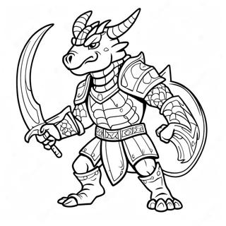 Dragonborn In Battle Coloring Page 35404-29459