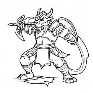 Dragonborn In Battle Coloring Page 35404-29460