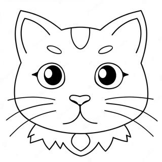 Cute Cat Face Coloring Page 35424-29473