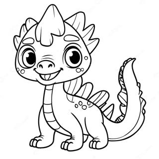 Cute Dilophosaurus With Big Eyes Coloring Page 35444-29490