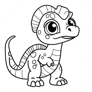 Cute Dilophosaurus With Big Eyes Coloring Page 35444-29492