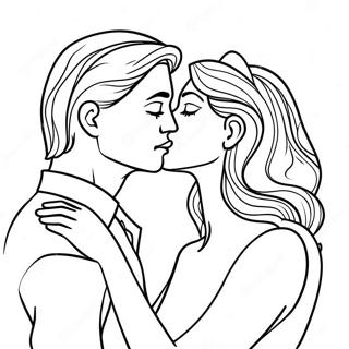 Kissing Couples Coloring Page 35453-29495