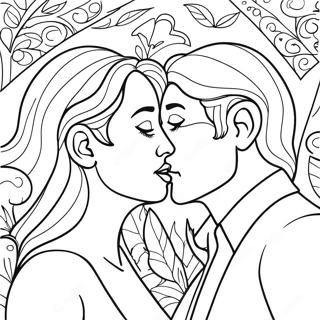 Kissing Couples Coloring Page 35453-29496