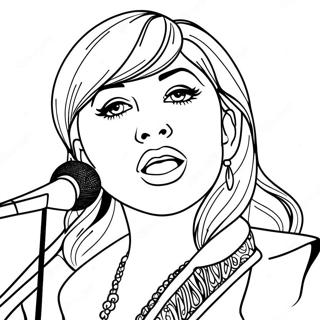 Famous Pop Star Singing Coloring Page 35474-29513