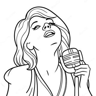 Famous Pop Star Singing Coloring Page 35474-29514