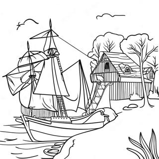 Jamestown Historic Settlement Coloring Page 35483-29519