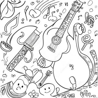 Musical Instruments Listening Coloring Page 35494-29529