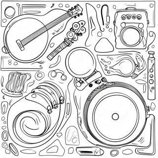 Musical Instruments Listening Coloring Page 35494-29532