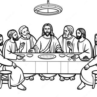 Last Supper With Disciples Coloring Page 35534-29561