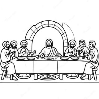 Last Supper With Disciples Coloring Page 35534-29563