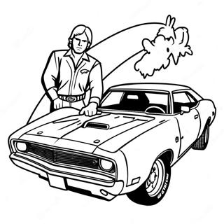 Bo And Luke Duke In The General Lee Coloring Page 35594-29610