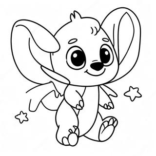 Cute Stitch And Angel Coloring Pages