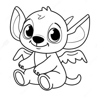 Cute Stitch And Angel Coloring Page 3559-2890