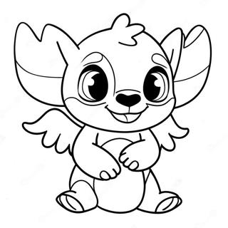 Cute Stitch And Angel Coloring Page 3559-2891