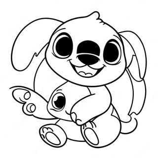 Cute Stitch And Angel Coloring Page 3559-2892