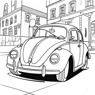 Vw Bug Vintage Style Coloring Page 35664-29666