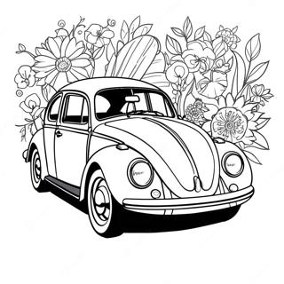 Vw Bug Vintage Style Coloring Page 35664-29667