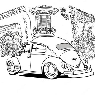 Vw Bug Vintage Style Coloring Page 35664-29668