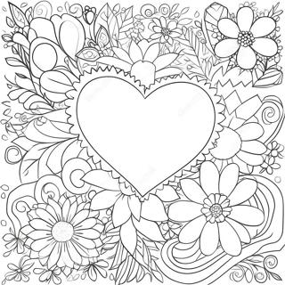 Hearts And Flowers Coloring Page 3569-2899