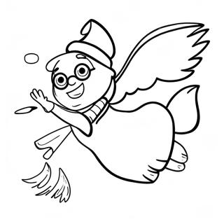 Harry Potter Flying On A Broomstick Coloring Page 35704-29700