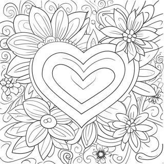 Cute Heart Shaped Flowers Coloring Page 3570-2902