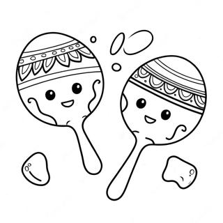 Colorful Maracas In A Fiesta Coloring Page 35714-29706