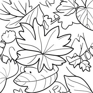 Colorful Autumn Leaves Coloring Page 35724-29714