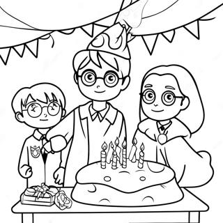 Harry Potter Birthday Party Coloring Page 35773-29750