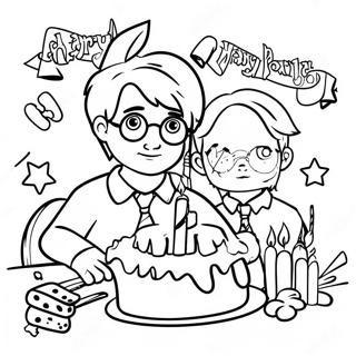 Harry Potter Birthday Party Coloring Page 35773-29752