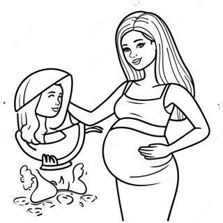 Pregnant Barbie Coloring Pages