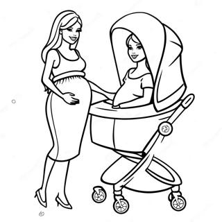 Pregnant Barbie With Baby Bump Coloring Page 35783-29759