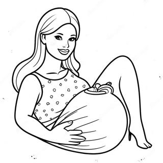 Pregnant Barbie With Baby Bump Coloring Page 35783-29760