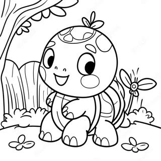 Cute Turtwig In A Garden Coloring Page 35804-29777