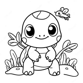 Cute Turtwig In A Garden Coloring Page 35804-29779