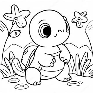 Cute Turtwig In A Garden Coloring Page 35804-29780